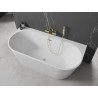 Mexen Oval+ szabadon álló, falhoz állítható kád 170 x 80 cm, fehér, arany szálcsiszolt túlfolyóval - 52681708000-55