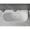 Mexen Oval+ cadă de baie independentă lângă perete 170 x 80 cm, albă, preaplin auriu periat - 52681708000-55