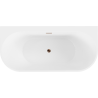 Mexen Oval+ Szabadon álló falhoz illeszkedő kád 170 x 80 cm, fehér, rózsaarany túlfolyóval - 52681708000-60