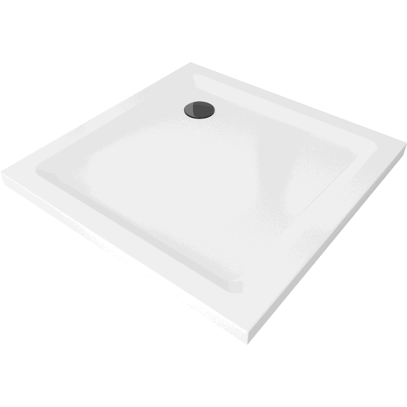 Mexen Flat cadă pentru duș pătrată slim 70 x 70 cm, Albă, sifon Neagră - 40107070B