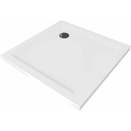 Mexen Flat cadă pentru duș pătrată slim 70 x 70 cm, Albă, sifon Neagră - 40107070B