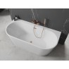 Mexen Oval+ cadă de baie independentă de perete 170 x 80 cm, albă, preaplin cupru periat - 52681708000-65