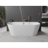 Mexen Oval+ cadă de baie independentă de perete 170 x 80 cm, albă, preaplin cupru periat - 52681708000-65