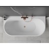 Mexen Oval+ cadă de baie independentă de perete 170 x 80 cm, albă, preaplin cupru periat - 52681708000-65