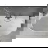 Mexen Oval+ cadă de baie independentă pe perete 170 x 80 cm, albă, preaplin gri pistol periat - 52681708000-66
