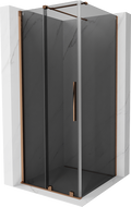 Mexen Velar cabină de duș glisantă 110 x 110 cm, grafit, aur roz - 871-110-110-41-60