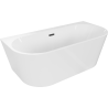 Mexen Oval+ cadă de sine stătătoare de perete 170 x 80 cm, albă, preaplin negru - 52681708000-70