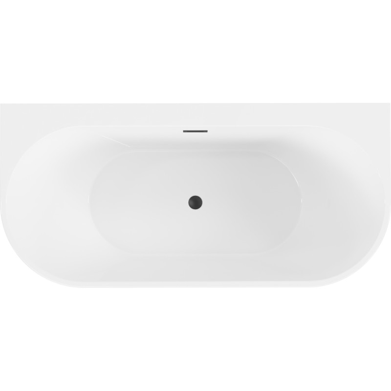 Mexen Oval+ cada freestanding, de perete, 170 x 80 cm, albă, preaplin negru - 52681708000-70