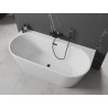 Mexen Oval+ szabadon álló fal melletti kád 170 x 80 cm, fehér, fekete túlfolyó - 52681708000-70