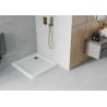 Mexen Flat négyzet alakú slim zuhanytálca  80 x 80 cm, Fehér, szifon Arany - 40108080G