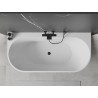 Mexen Oval+ szabadon álló fal melletti kád 170 x 80 cm, fehér, fekete túlfolyó - 52681708000-70