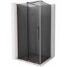 Mexen Velar cabină de duș glisantă 130 x 80 cm, grafit, aur roz - 871-130-080-41-60