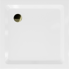 Mexen Flat cadă pentru duș pătrată slim 80 x 80 cm, Albă, sifon Aurie - 40108080G