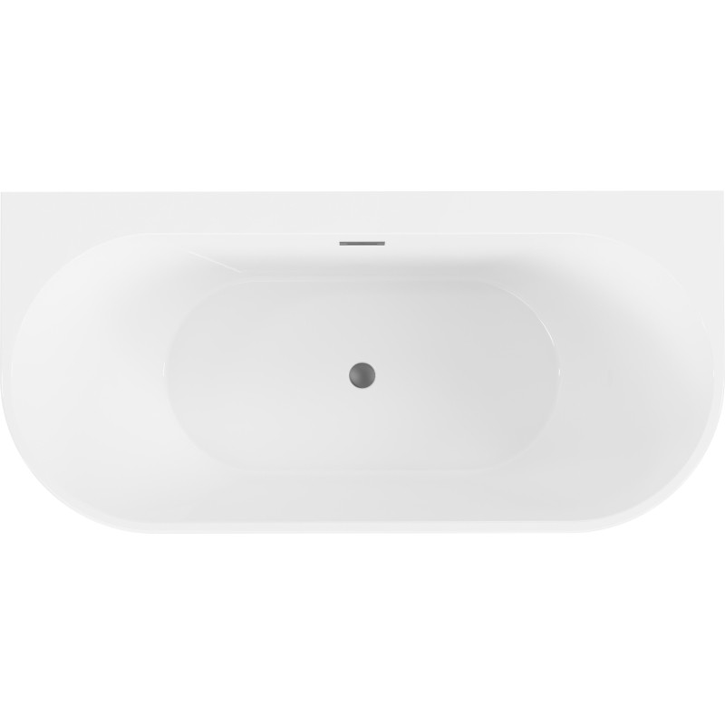 Mexen Oval+ cadă independentă de perete 170 x 80 cm, albă, cu preaplin gun metal - 52681708000-95