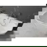 Mexen Oval+ cadă de sine stătătoare montată pe perete 170 x 80 cm, albă, preaplin gun metal - 52681708000-95