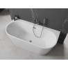 Mexen Oval+ szabadon álló falhoz szerelt kád 170 x 80 cm, fehér, gun metal túlfolyó - 52681708000-95