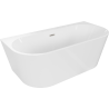 Mexen Oval+ cadă de sine stătătoare, montată pe perete, 170 x 80 cm, albă, preaplin nichel periat - 52681708000-97