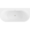 Mexen Oval+ cadă de sine stătătoare, montată pe perete, 170 x 80 cm, albă, preaplin nichel periat - 52681708000-97