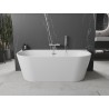 Mexen Oval+ cadă freestanding de perete 170 x 80 cm, albă, preaplin nichel periat - 52681708000-97