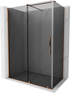 Mexen Velar cabină de duș glisantă 140 x 70 cm, grafit, aur roz - 871-140-070-41-60