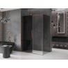 Mexen Velar tolóajtós zuhanykabin 160 x 85 cm, grafit, rózsaarany - 871-160-085-41-60