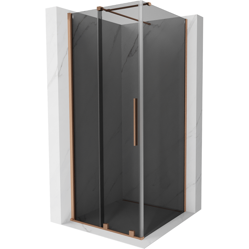 Mexen Velar cabina de duș culisantă 120 x 120 cm, grafit, cupru periat - 871-120-120-41-65