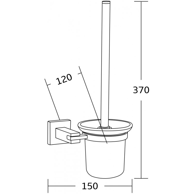Mexen Vane fekete WC-kefe - 7020950-70