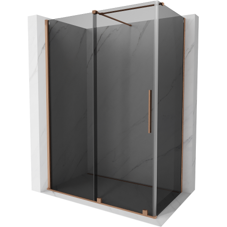 Mexen Velar cabină de duș glisantă 140 x 70 cm, grafit, cupru periat - 871-140-070-41-65