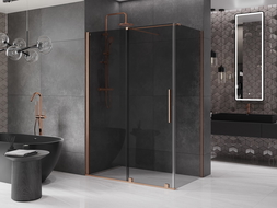 Cabină de duș Mexen Velar 140 x 85 cm, grafit, cupru periat - 871-140-085-41-65