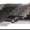 Mexen Velar tolóajtós zuhanykabin 140 x 80 cm, grafit, csiszolt réz - 871-140-080-41-65