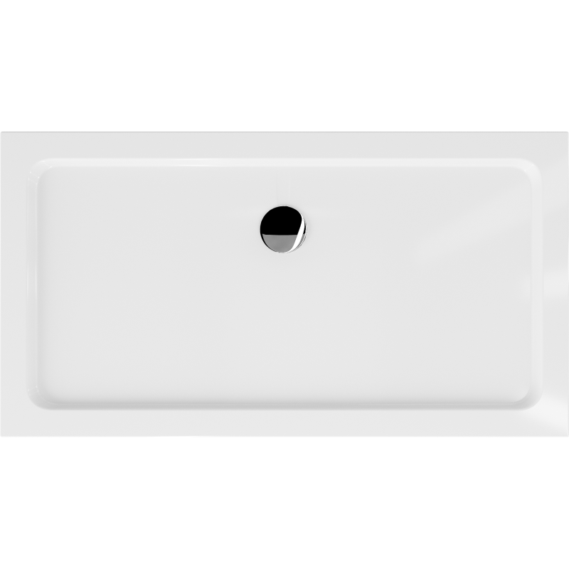 Mexen Flat cadă de duș dreptunghiulară slim 130 x 70 cm, alb, sifon crom - 40107013