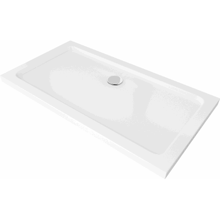 Mexen Flat cadă pentru duș dreptunghiulară slim 140 x 70 cm, Albă , sifon Crom - 40107014