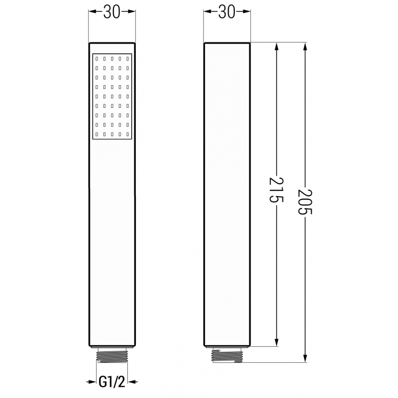 Mexen R-77 1-funkciós zuhanyfej, fekete - 79577-70