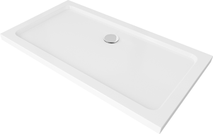 Mexen Flat téglalap alakú zuhanytálca slim 120 x 70 cm, fehér, króm szifonnal - 40107012