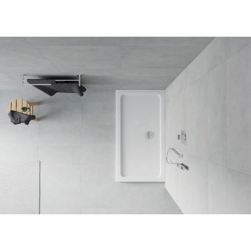 Mexen Flat téglalap alakú slim zuhanytálca 120 x 70 cm, fehér, krómozott szifon - 40107012
