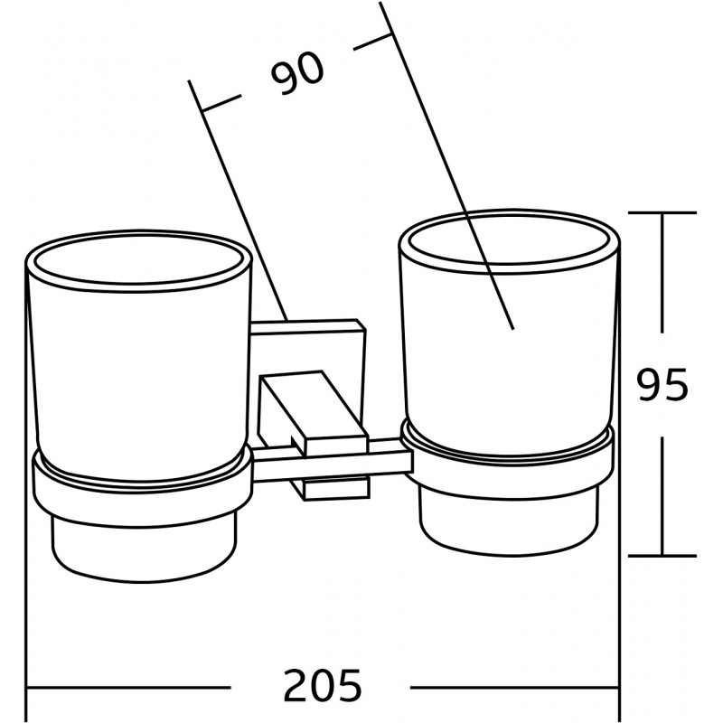 Mexen Vane dupla fogkefe tartó, króm - 7020952-00