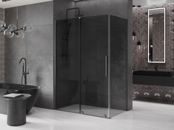 Mexen Velar cabină de duș culisantă 140 x 70 cm, grafit, gun gray șlefuit - 871-140-070-41-66
