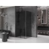Mexen Velar 140 x 90 cm-es tolóajtós zuhanykabin, grafit, gun gray kefélt - 871-140-090-41-66
