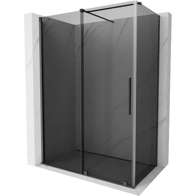 Mexen Velar cabina de duș glisantă 140 x 85 cm, grafit, gri armat periat - 871-140-085-41-66
