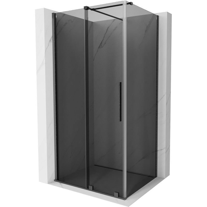 Mexen Velar 140 x 90 cm-es tolóajtós zuhanykabin, grafit, gun gray kefélt - 871-140-090-41-66