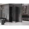 Mexen Velar 140 x 90 cm-es tolóajtós zuhanykabin, grafit, gun gray kefélt - 871-140-090-41-66