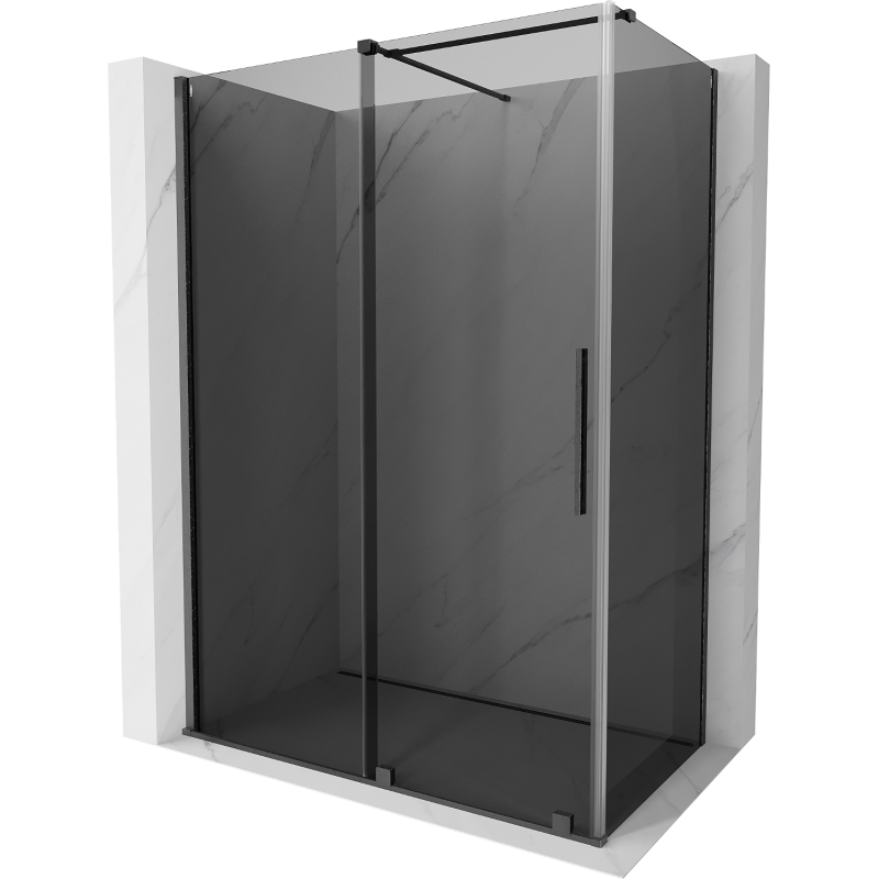 Mexen Velar cabină de duș culisantă 160 x 100 cm, grafit, gun gray periat - 871-160-100-41-66