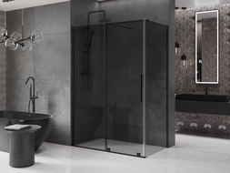 Mexen Velar cabină de duș glisantă 140 x 70 cm, grafit, negru - 871-140-070-41-70