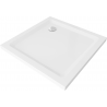Mexen Flat tava de duș pătrată slim 90 x 90 cm, albă, sifon cromat - 40109090