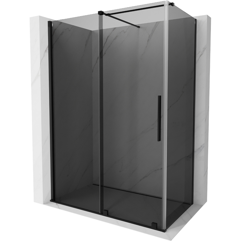 Mexen Velar cabina de duș glisantă 150 x 80 cm, grafit, neagră - 871-150-080-41-70