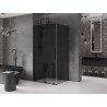 Mexen Velar 90 x 80 cm-es, grafit, fekete tolóajtós zuhanykabin - 871-090-080-41-70