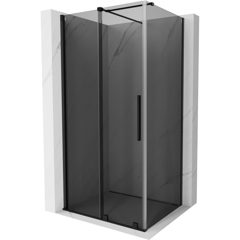 Mexen Velar 90 x 80 cm-es, grafit, fekete tolóajtós zuhanykabin - 871-090-080-41-70