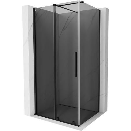 Mexen Velar 90 x 80 cm-es, grafit, fekete tolóajtós zuhanykabin - 871-090-080-41-70