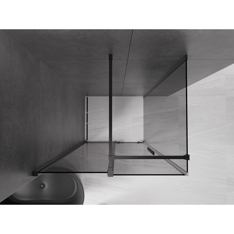 Mexen Velar 90 x 80 cm-es, grafit, fekete tolóajtós zuhanykabin - 871-090-080-41-70