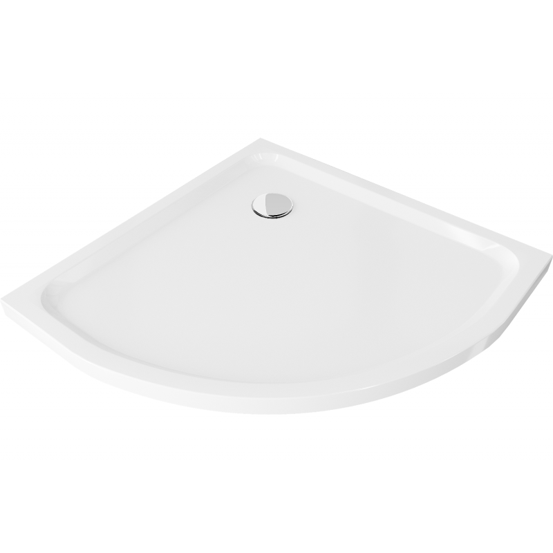 Mexen Flat cabina de duș semi-circulară slim 70 x 70 cm, alb, sifon crom - 41107070